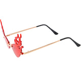 Flaming Fire Color Tinted Lens Oval Rimless Flames Sunglasses D073 from zeroUV