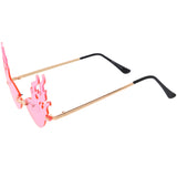Flaming Fire Color Tinted Lens Oval Rimless Flames Sunglasses D073 from zeroUV