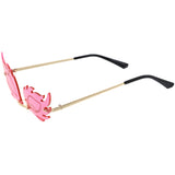 Aesthetically Elegant Fire Bevelled Masquerade Detail Flame Shaped Sunglasses D076 from zeroUV