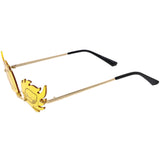 Aesthetically Elegant Fire Bevelled Masquerade Detail Flame Shaped Sunglasses D076 from zeroUV