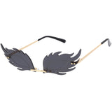 Aesthetically Elegant Fire Bevelled Masquerade Detail Flame Shaped Sunglasses D076 from zeroUV