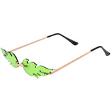 Bold Fire Flaming Shape Color Tinted Lens Rimless Flames Sunglasses D080 from zeroUV