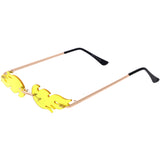 Bold Fire Flaming Shape Color Tinted Lens Rimless Flames Sunglasses D080 from zeroUV