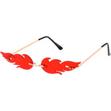 Bold Fire Flaming Shape Color Tinted Lens Rimless Flames Sunglasses D080 from zeroUV