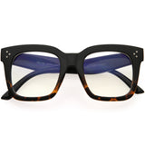 Bold Oversize Square Horn Rimmed Flat Lens Clear Glasses D093 from zeroUV