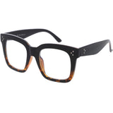 Bold Oversize Square Horn Rimmed Flat Lens Clear Glasses D093 from zeroUV