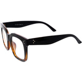 Bold Oversize Square Horn Rimmed Flat Lens Clear Glasses D093 from zeroUV