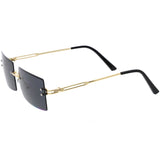 Luxe 90s Inspired Full Rimless Metal Accent Medium Square Sunglasses D108 from zeroUV