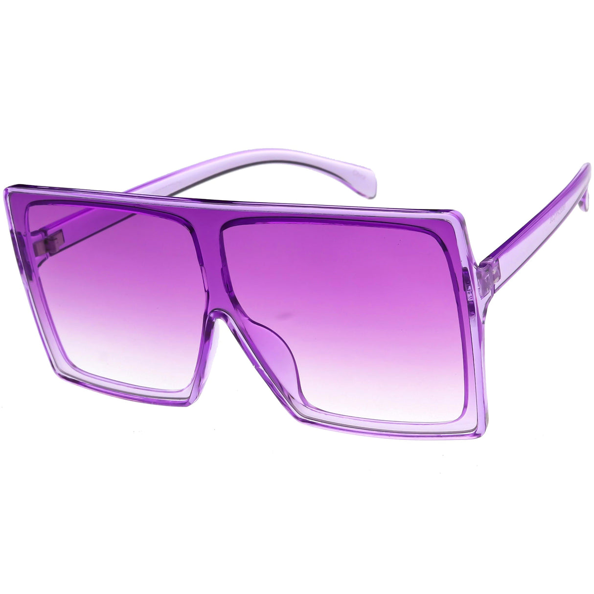 Bold Colored Tinted Lens Translucent Flat Top Oversize Shield Sunglasses D109 from zeroUV