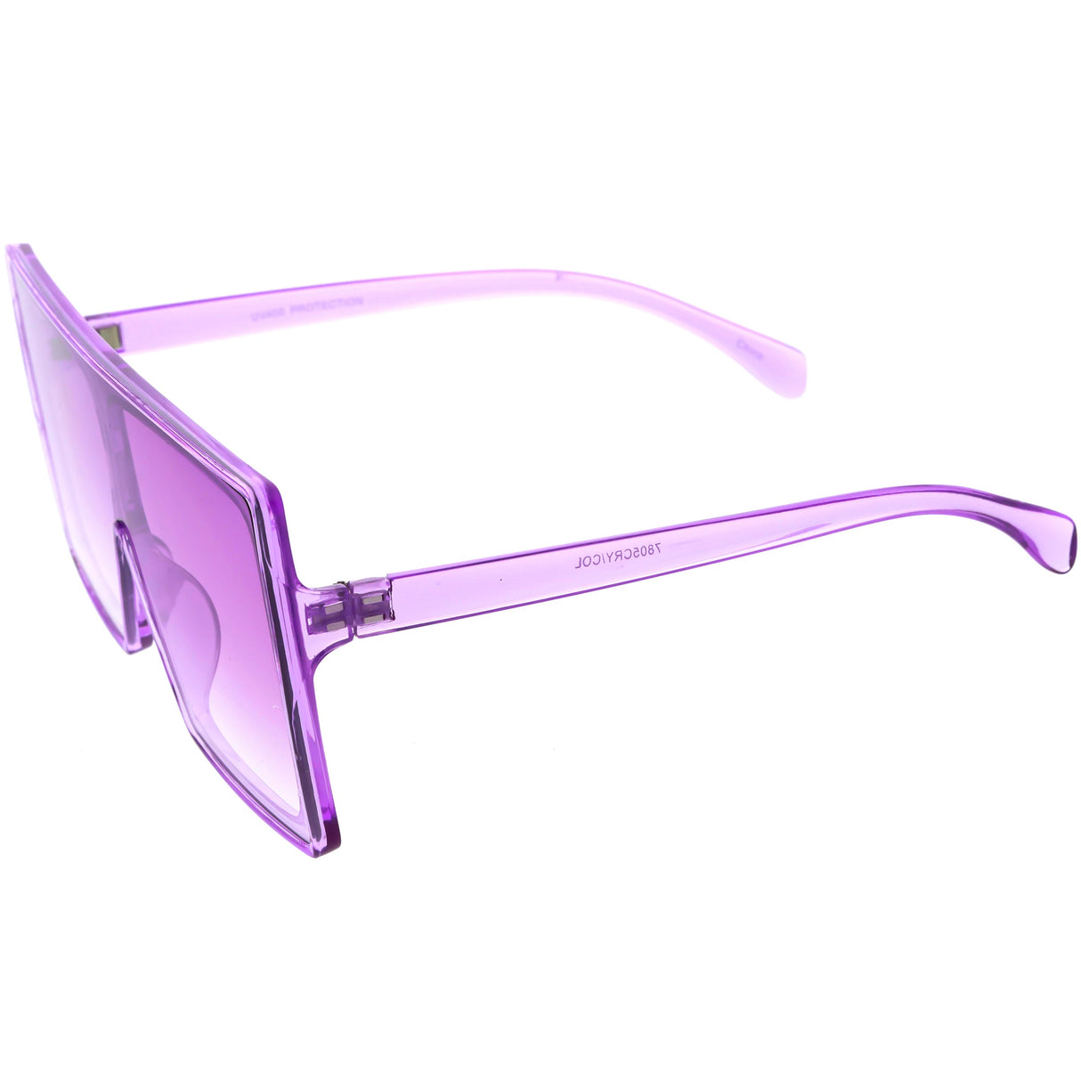 Bold Colored Tinted Lens Translucent Flat Top Oversize Shield Sunglasses D109 from zeroUV