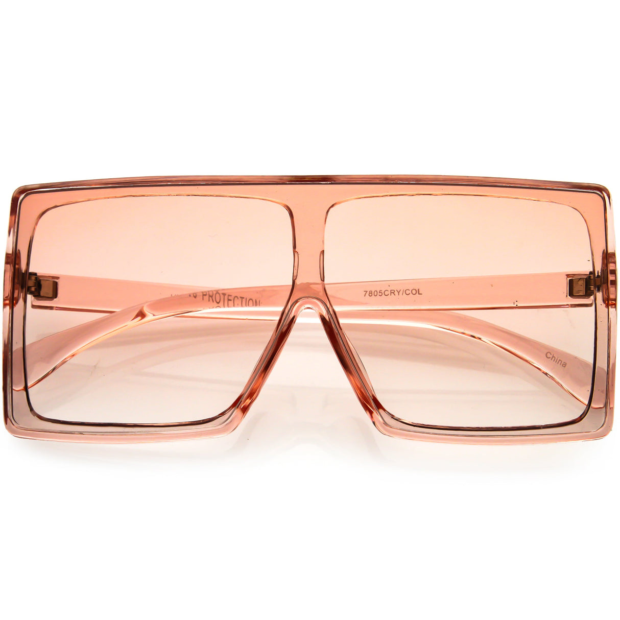 Bold Colored Tinted Lens Translucent Flat Top Oversize Shield Sunglasses D109 from zeroUV