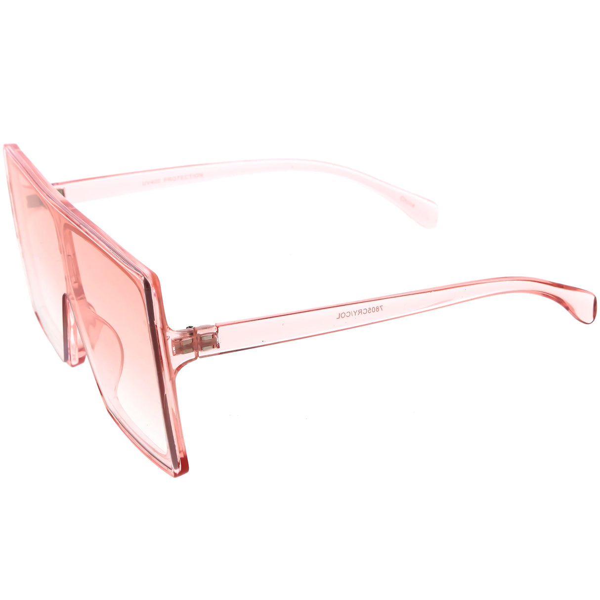 Bold Colored Tinted Lens Translucent Flat Top Oversize Shield Sunglasses D109 from zeroUV