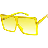 Bold Colored Tinted Lens Translucent Flat Top Oversize Shield Sunglasses D109 from zeroUV