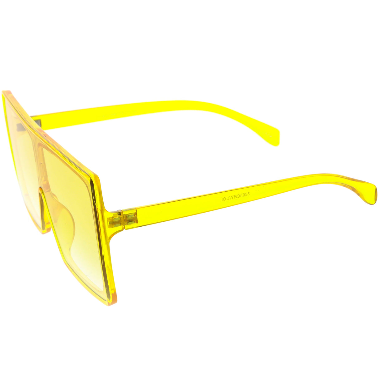 Bold Colored Tinted Lens Translucent Flat Top Oversize Shield Sunglasses D109 from zeroUV