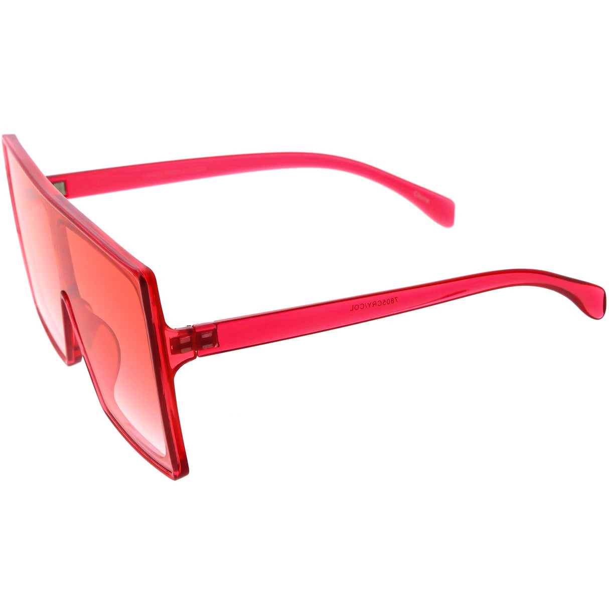 Bold Colored Tinted Lens Translucent Flat Top Oversize Shield Sunglasses D109 from zeroUV