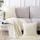 Velvet Pom Pom Cushion Covers from Moderny