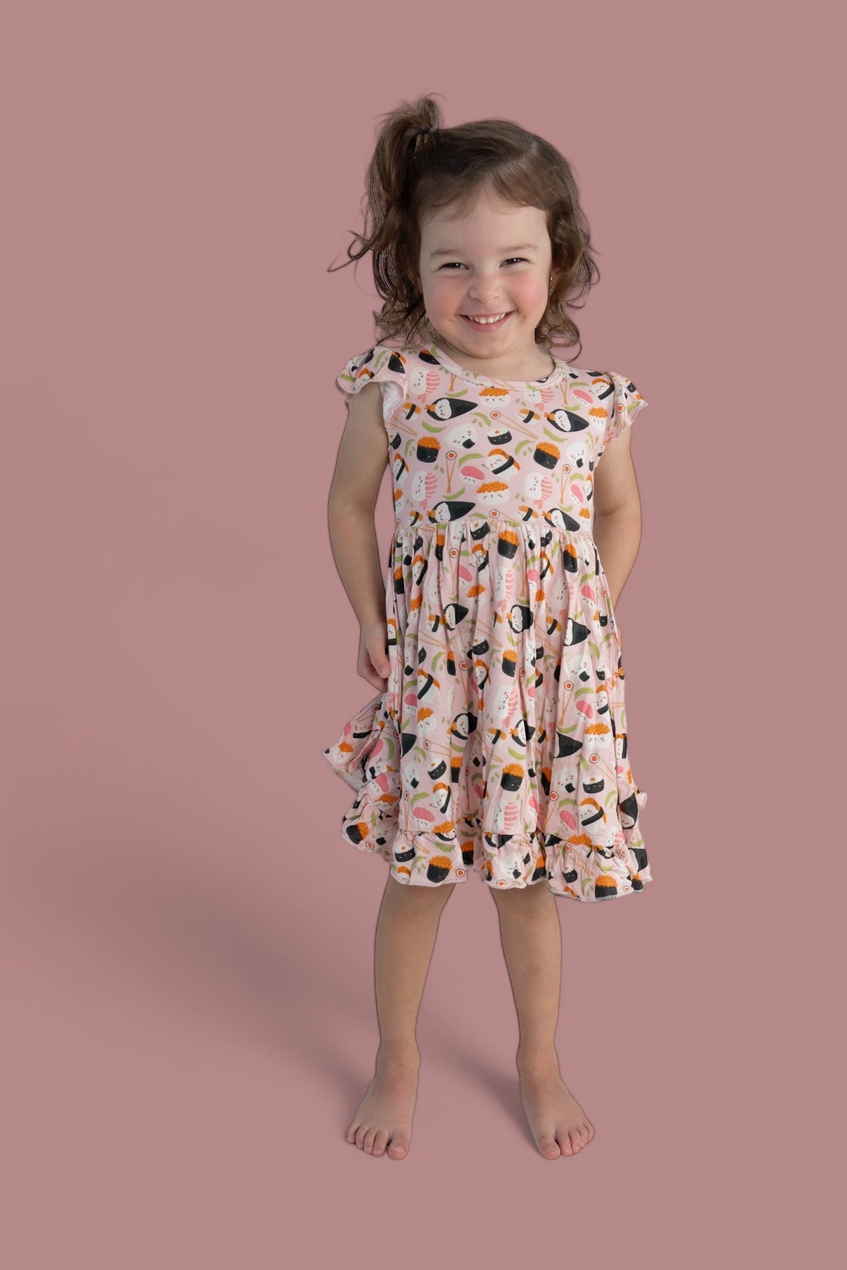 SWEET PEA SUSHI DREAM RUFFLE DRESS from DREAM BIG LITTLE CO