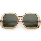 Glam Retro Fabulous Fashion Oversized Square Sunglasses D205 from zeroUV