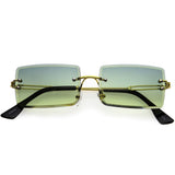 Luxe Color Gradient Bevelled Lens Metal Rectangle Sunglasses D223 from zeroUV
