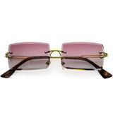 Luxe Color Gradient Bevelled Lens Metal Rectangle Sunglasses D223 from zeroUV