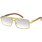 Classy Dapper Neutral Metal Crossbar Square Sunglasses D245 from zeroUV