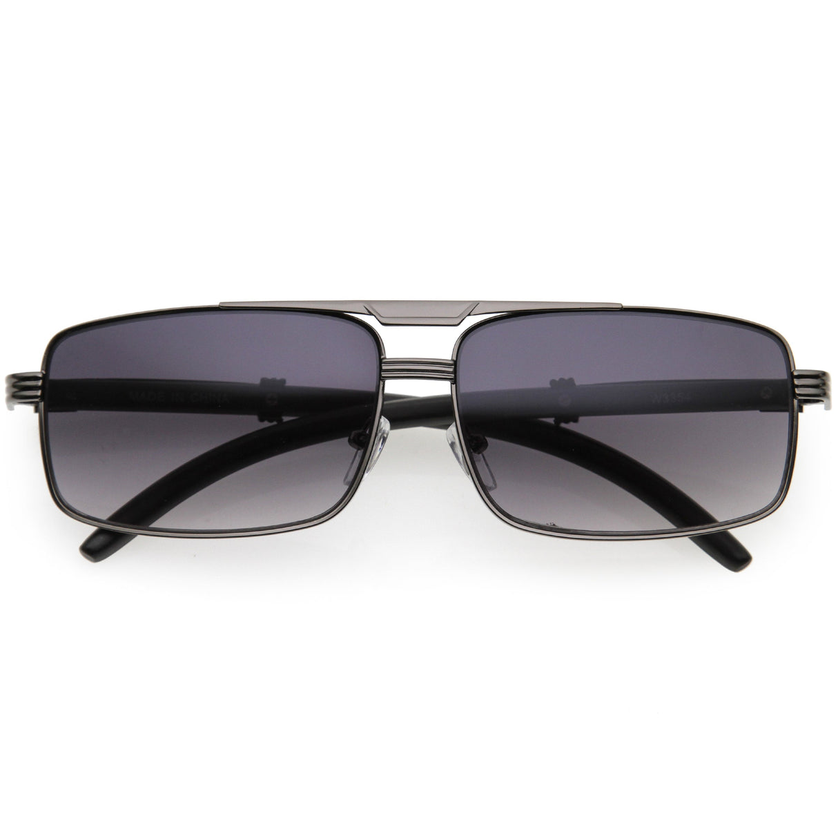 Classy Dapper Neutral Metal Crossbar Square Sunglasses D245 from zeroUV