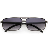 Classy Dapper Neutral Metal Crossbar Square Sunglasses D245 from zeroUV