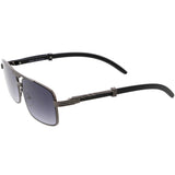 Classy Dapper Neutral Metal Crossbar Square Sunglasses D245 from zeroUV