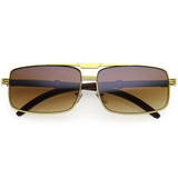 Classy Dapper Neutral Metal Crossbar Square Sunglasses D245 from zeroUV