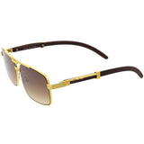 Classy Dapper Neutral Metal Crossbar Square Sunglasses D245 from zeroUV