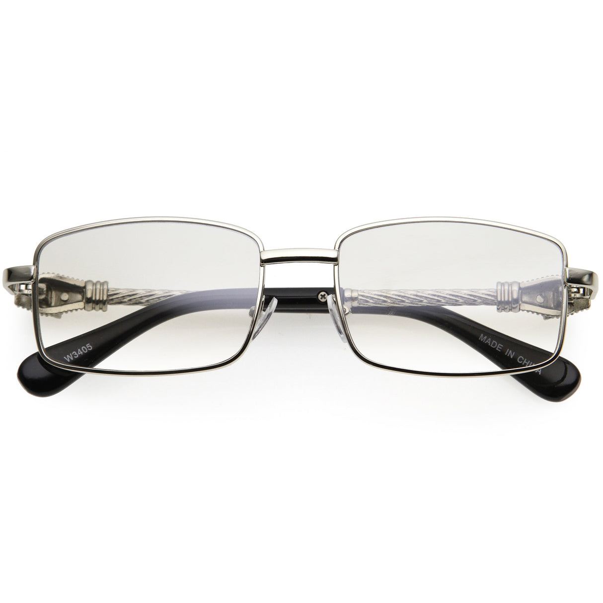 Bold Retro Jaguar Metal Plated Detail Square Sunglasses D247 from zeroUV