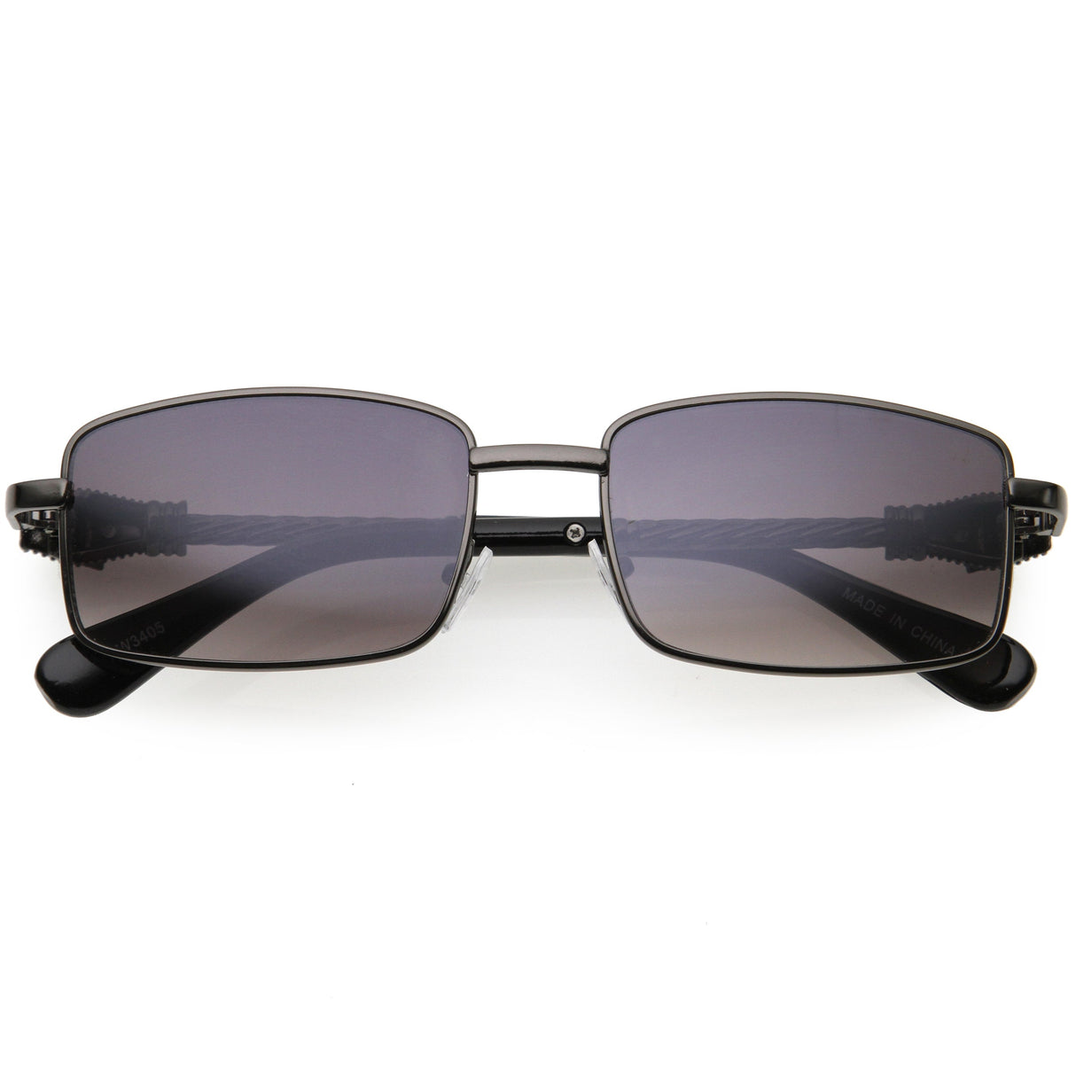 Bold Retro Jaguar Metal Plated Detail Square Sunglasses D247 from zeroUV