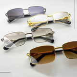 Bold Retro Jaguar Metal Plated Detail Square Sunglasses D247 from zeroUV