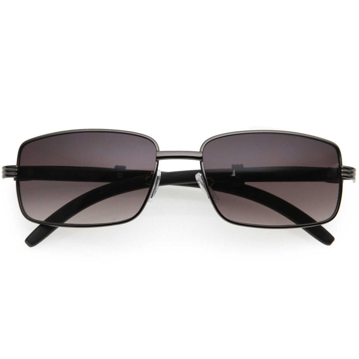 Medium Dapper Sleek Metal Two-Tone Square Sunglasses D249 from zeroUV