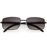 Medium Dapper Sleek Metal Two-Tone Square Sunglasses D249 from zeroUV
