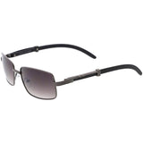 Medium Dapper Sleek Metal Two-Tone Square Sunglasses D249 from zeroUV