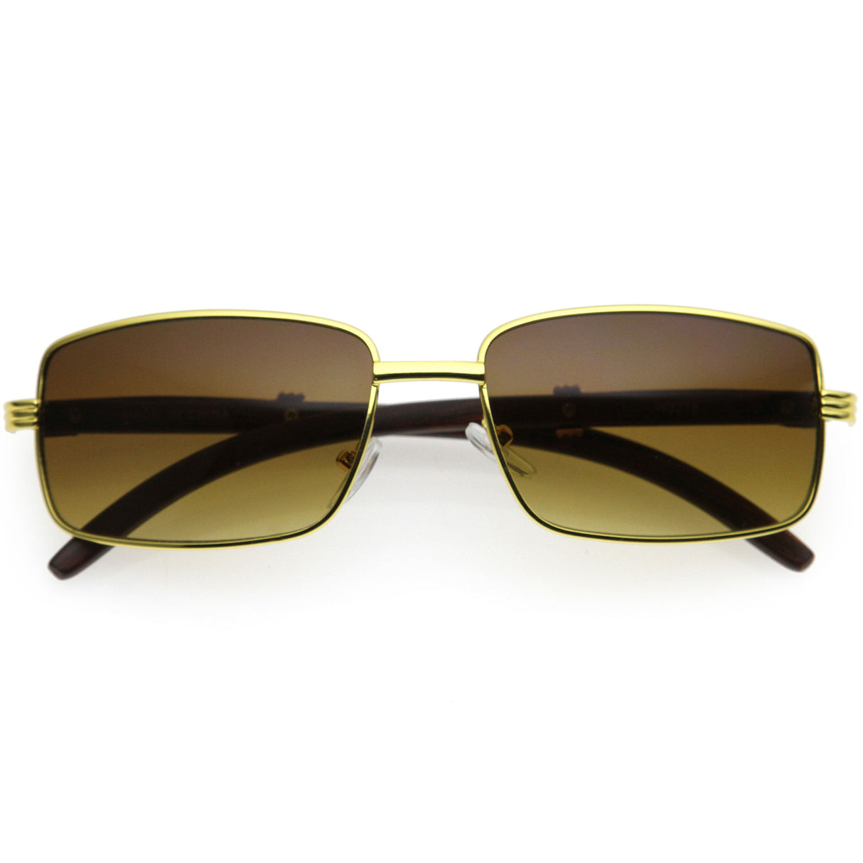 Medium Dapper Sleek Metal Two-Tone Square Sunglasses D249 from zeroUV