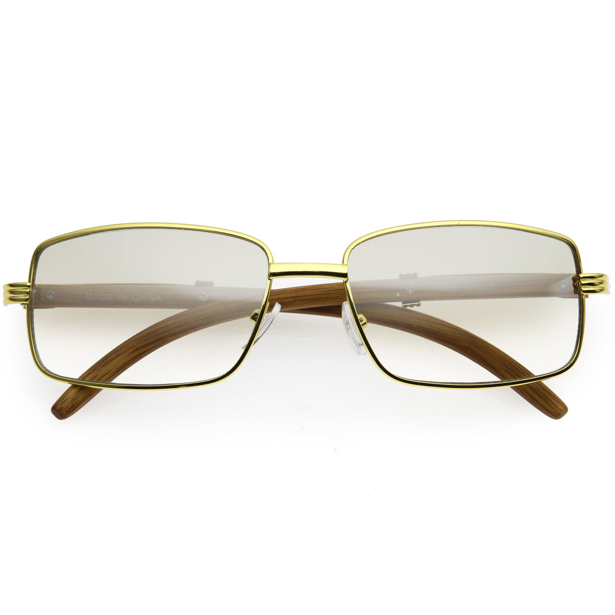 Medium Dapper Sleek Metal Two-Tone Square Sunglasses D249 from zeroUV