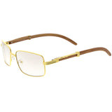 Medium Dapper Sleek Metal Two-Tone Square Sunglasses D249 from zeroUV