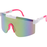 Adjustable Futuristic Side Panel Cyberpunk Monoblock Shield Sunglasses D266 from zeroUV