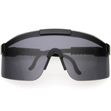 Adjustable Futuristic Side Panel Cyberpunk Monoblock Shield Sunglasses D266 from zeroUV