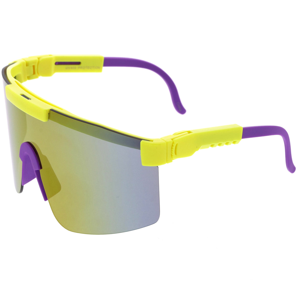 Adjustable Futuristic Side Panel Cyberpunk Monoblock Shield Sunglasses D266 from zeroUV
