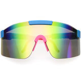 Adjustable Futuristic Side Panel Cyberpunk Monoblock Shield Sunglasses D266 from zeroUV