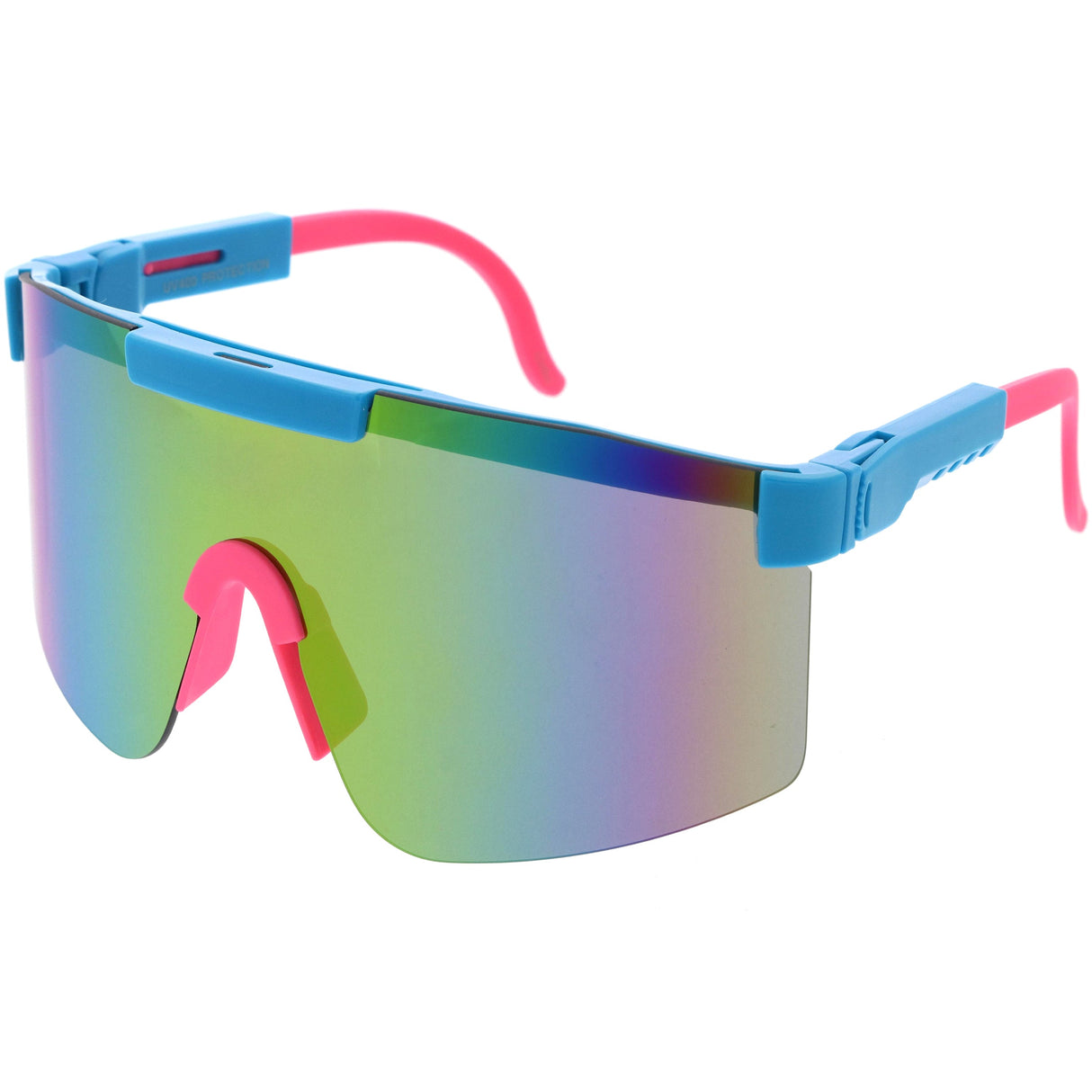 Adjustable Futuristic Side Panel Cyberpunk Monoblock Shield Sunglasses D266 from zeroUV
