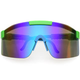Adjustable Futuristic Side Panel Cyberpunk Monoblock Shield Sunglasses D266 from zeroUV