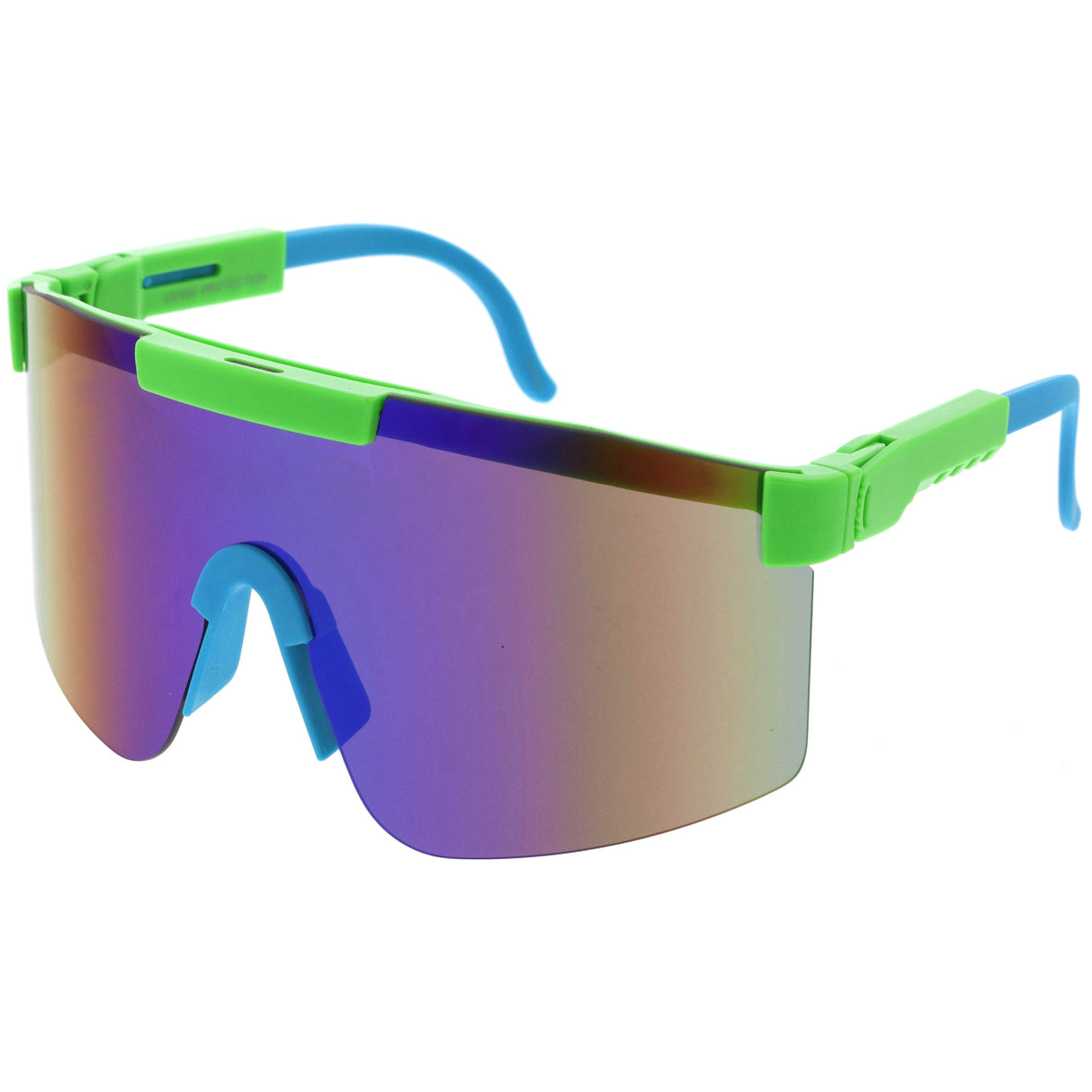 Adjustable Futuristic Side Panel Cyberpunk Monoblock Shield Sunglasses D266 from zeroUV