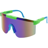 Adjustable Futuristic Side Panel Cyberpunk Monoblock Shield Sunglasses D266 from zeroUV