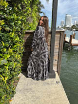 Black Horseshoe Beauty Pleated Dress From Drama NYC Plus