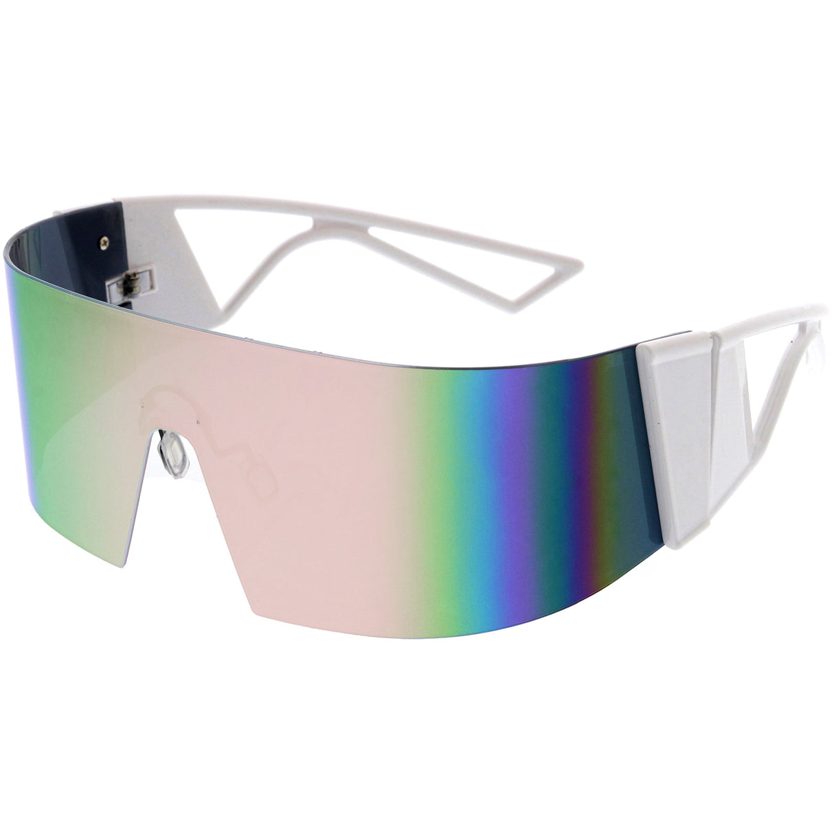 Retro 80s Wrap Around One Piece Futuristic Sunglasses D305 from zeroUV