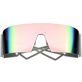 Retro 80s Wrap Around One Piece Futuristic Sunglasses D305 from zeroUV